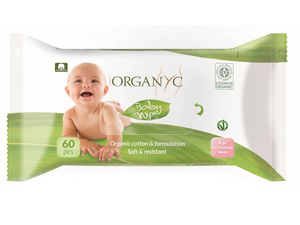 ORGANYC Dětské vlhčené ubrousky, 60ks