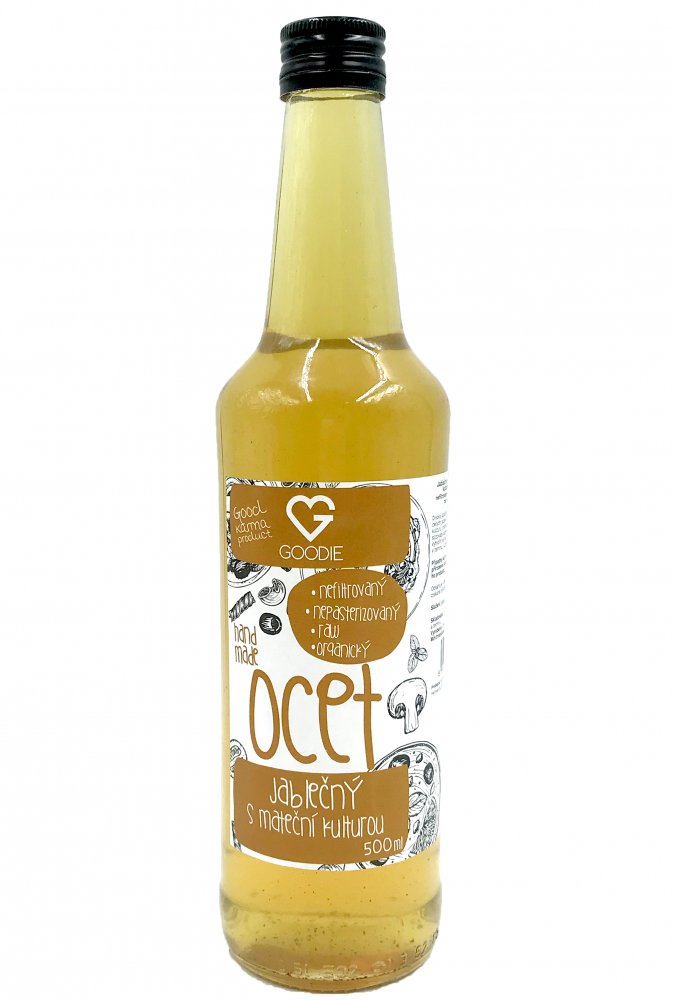 GOODIE Jablečný ocet - organický, raw, nefiltrovaný s mat.kulturou 500 ml