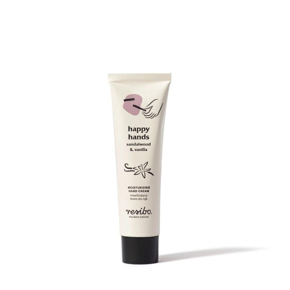 Resibo Hydratační krém na ruce santalové dřevo a vanilka Happy Hands, 50 ml