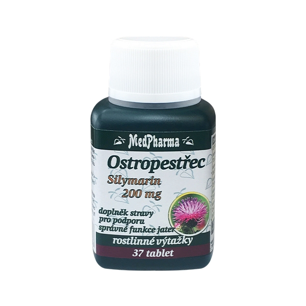 MedPharma Ostropestřec, silymarin 200 mg-37 tobolek