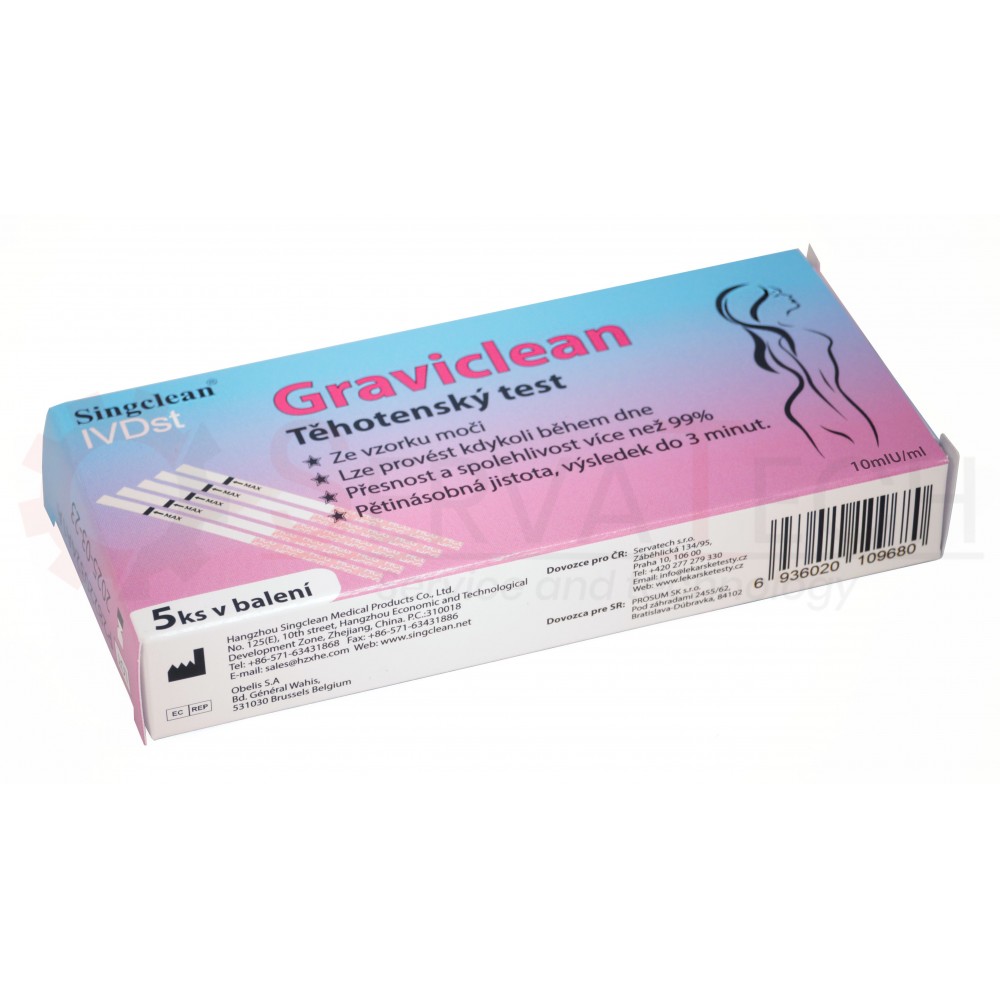 Singclean® 5x GRAVICLEAN těhotenský test - proužky