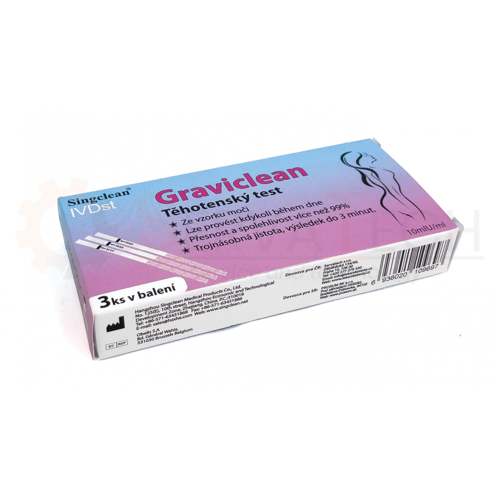 Singclean® 3x GRAVICLEAN těhotenský test - proužky