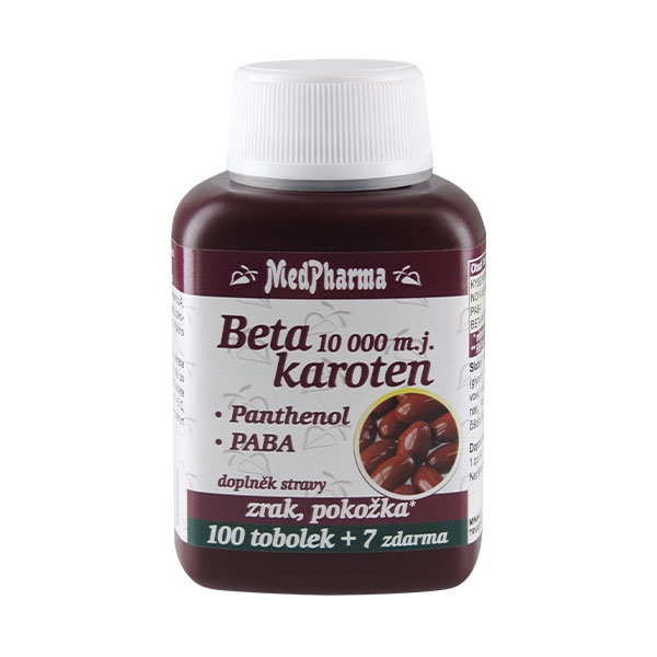 MedPharma Beta karoten 10 000 m.j. + panthenol + PABA, 107 tobolek