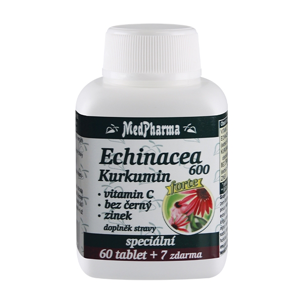 MedPharma Echinacea 600 Forte + kurkumin + vit. C + bez černý + zinek 67 tablet
