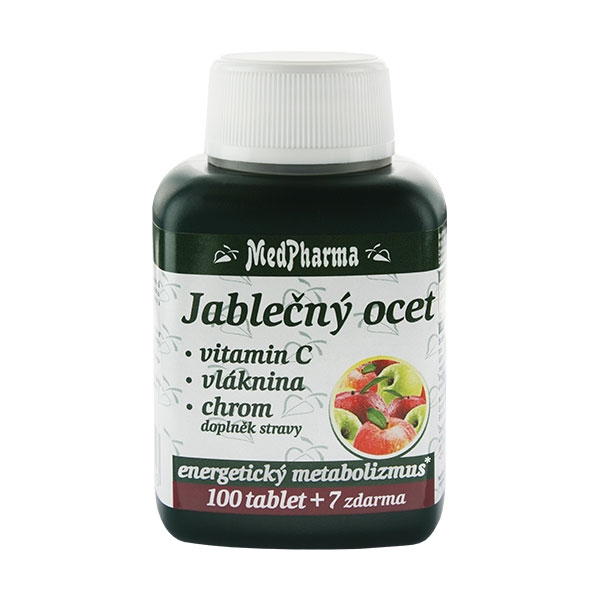 Medpharma Jablečný Ocet+vlák.+vit.c+chrom 107 tablet