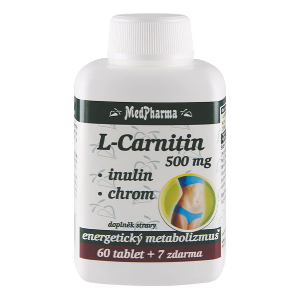 MedPharma L-Carnitin 500 mg + inulin + chrom, 67 tablet