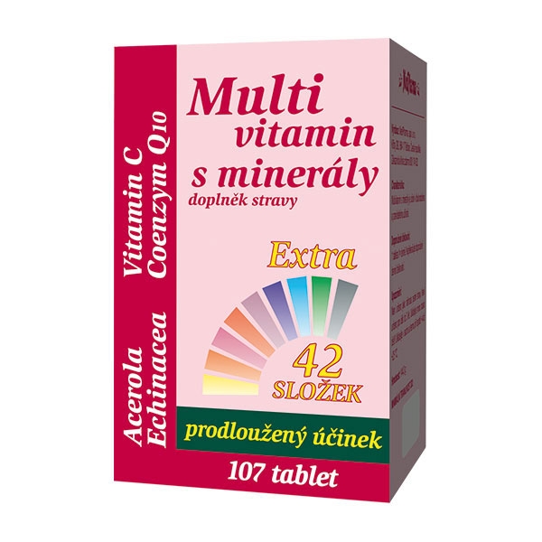 MedPharma Multivitamín s minerály 42 složek, extra C + Q10, 107 tablet