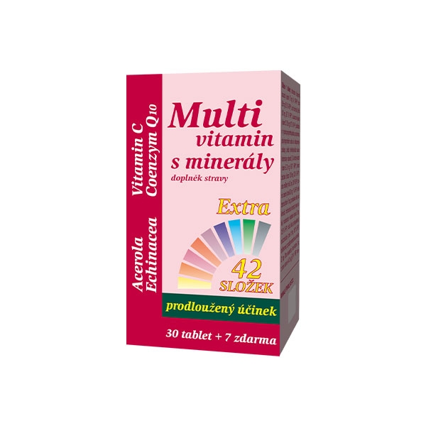 MedPharma Multivitamin s minerály 42 složek, extra C + Q10, 37 tablet