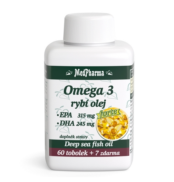 MedPharma Omega 3 rybí olej Forte, 67 kapslí