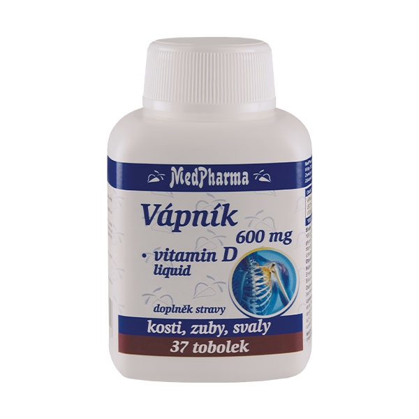 MedPharma Vápník 600 mg + vitamin D3, 37 tobolek