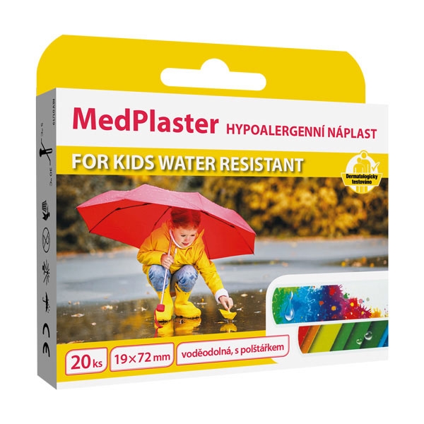 MedPharma Náplast FOR KIDS WATER RESISTANT, voděodolná s polštářkem, 20 ks