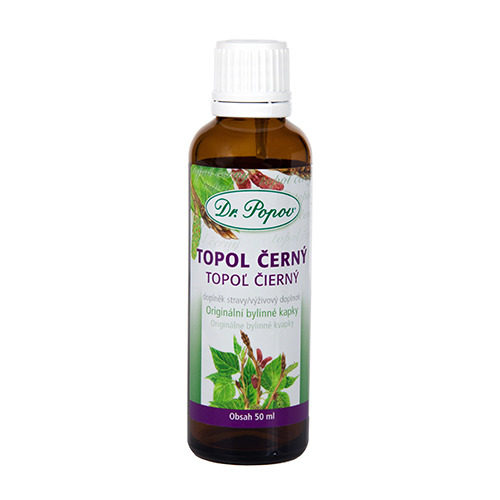 Topol černý, originální bylinné kapky, 50 ml Dr. Popov