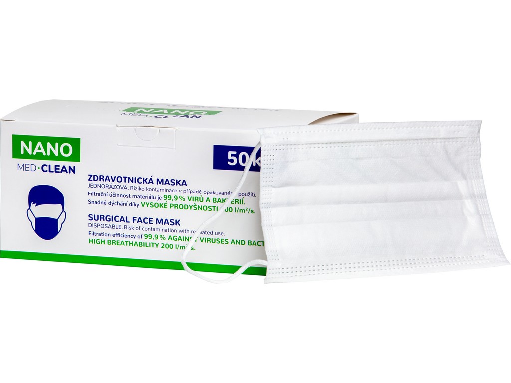 Nano Med.Clean NANO MED CLEAN zdravotnická rouška, balení 50 ks, 25 Kč/ks