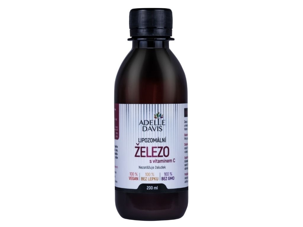ADELLE DAVIS Lipozomální železo + vitamín C 200 ml