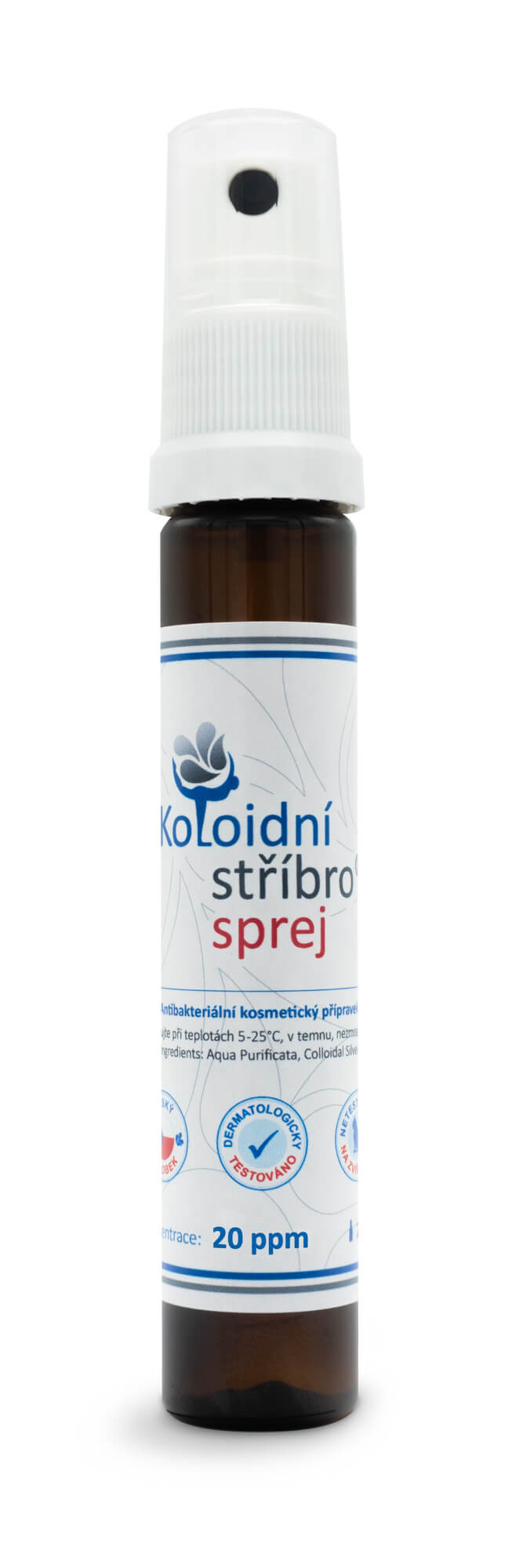 Koloidní stříbro s.r.o. Koloidní stříbro sprej, 25 ml Koncentrace stříbro: 5 ppm