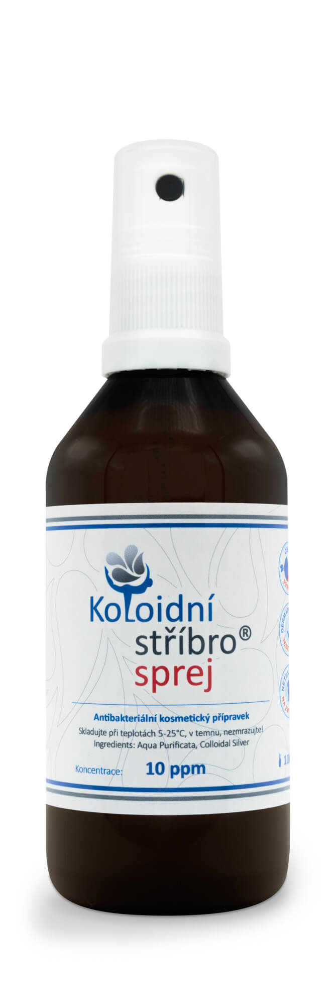 Koloidní stříbro s.r.o. Koloidní stříbro sprej, 100 ml Koncentrace stříbro: 10 ppm