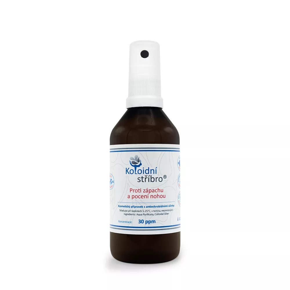 Koloidní stříbro s.r.o. Koloidní stříbro Proti zápachu a pocení nohou, 30ppm Objem: 100 ml