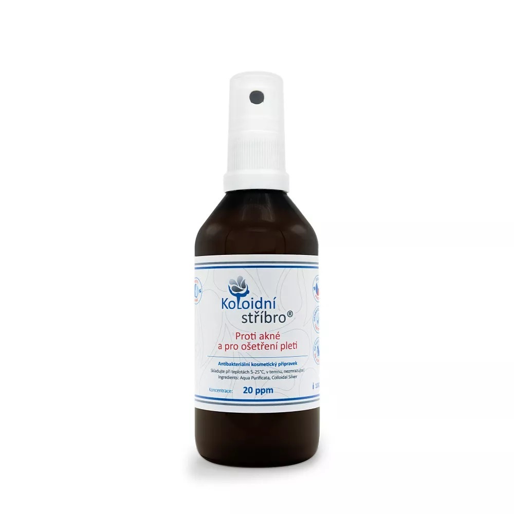 Koloidní stříbro s.r.o. Koloidní stříbro Proti akné 20ppm Objem: 100 ml