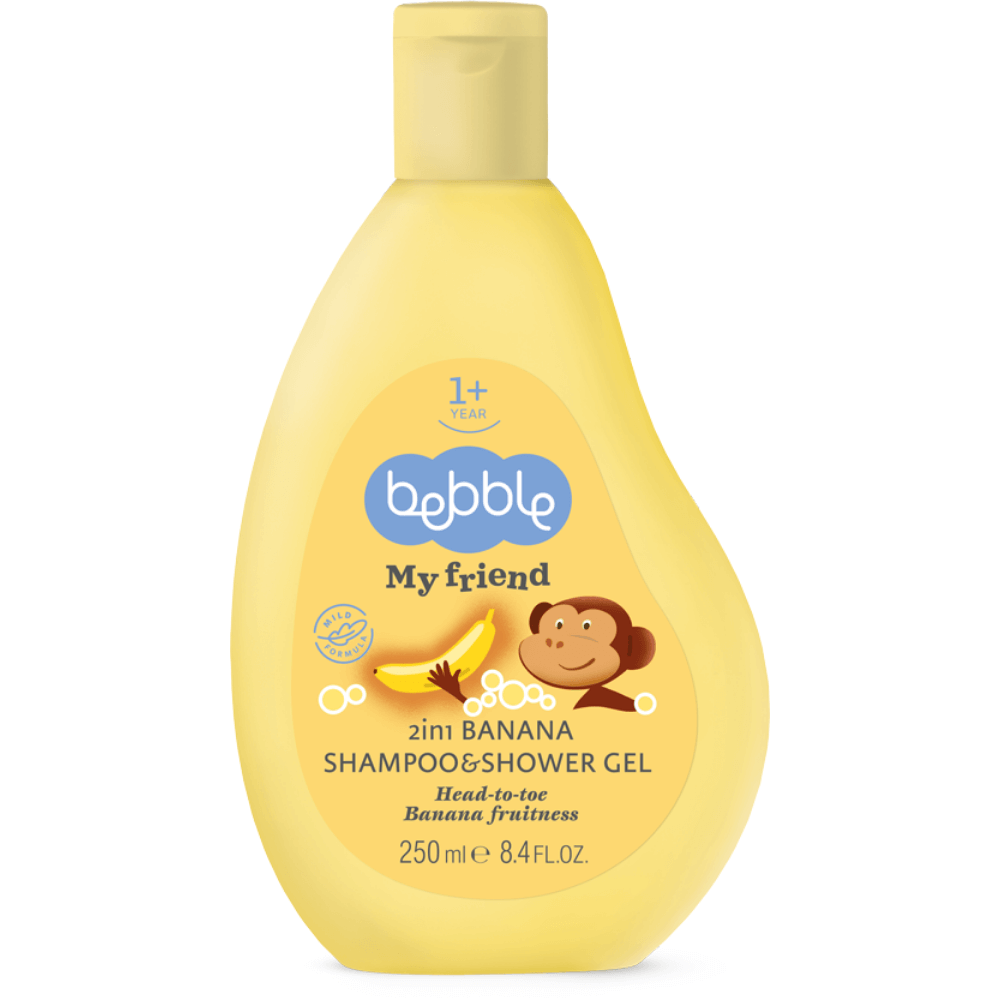 Dětský šampon a sprchový gel 2v1 banán Bebble 250 ml