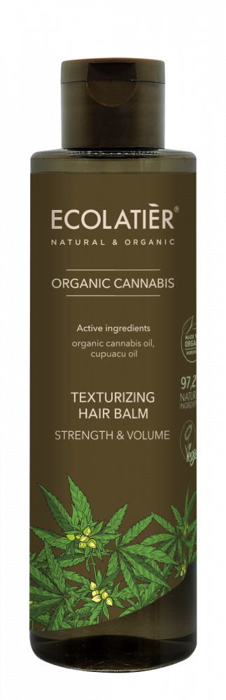 ECOLATIER - Texturující balzám na vlasy, síla a objem, CANNABIS, 250 ml