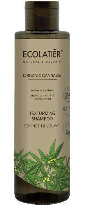 ECOLATIER - Texturující šampon, síla a objem, CANNABIS, 250 ml