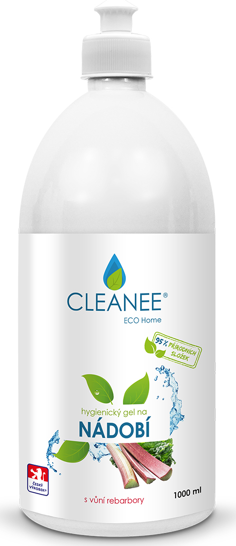 CLEANEE EKO gel na NÁDOBÍ s vůní rebarbory 1 L