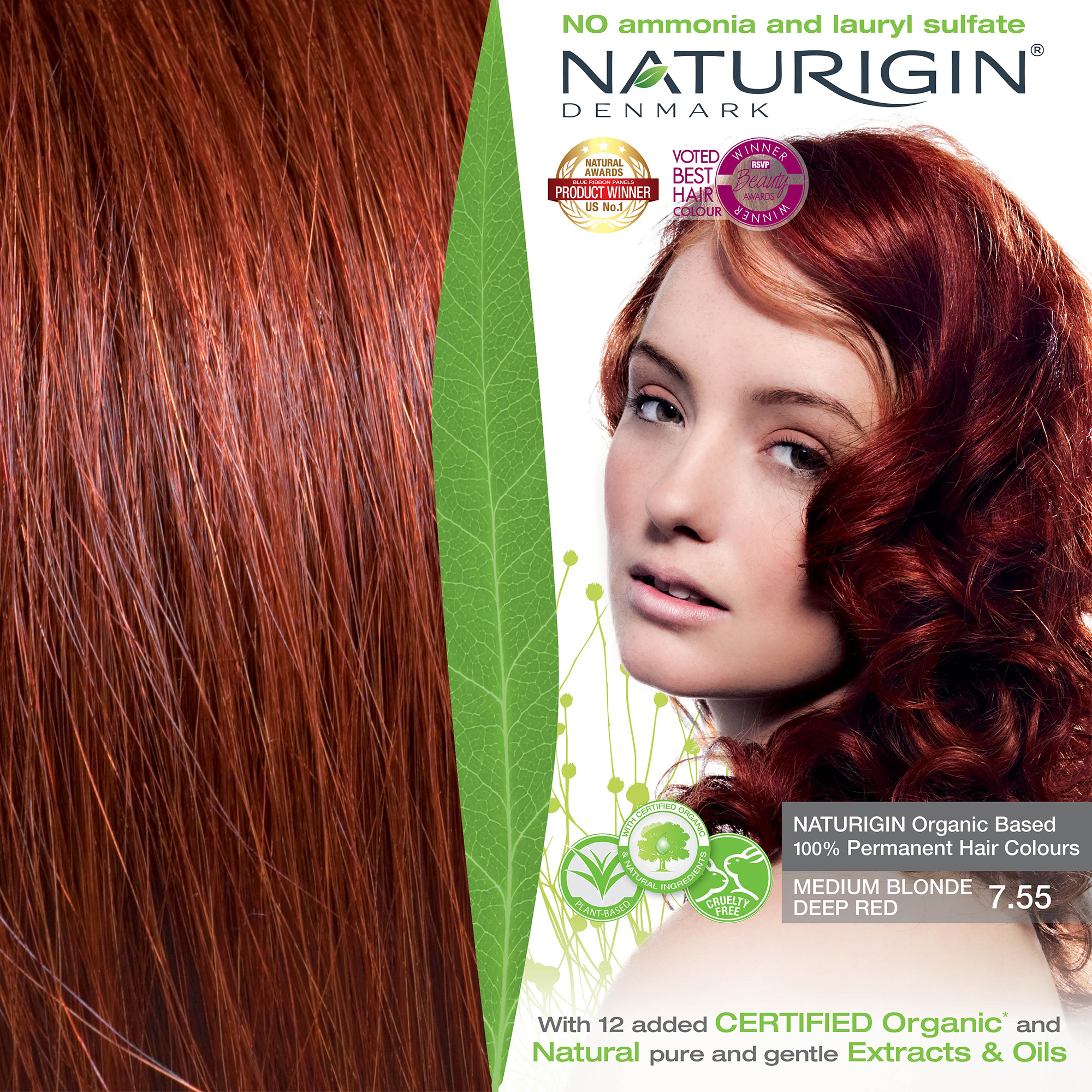 NATURIGIN Medium Blonde Deep Red 7.55