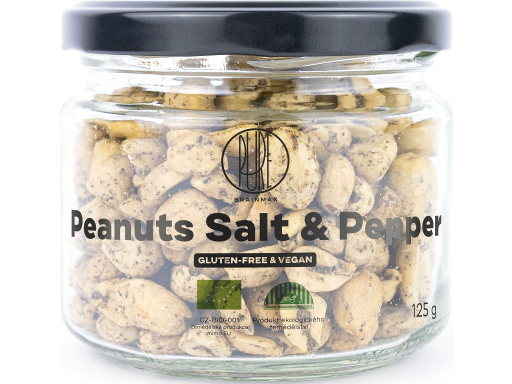 BrainMax Pure Arašídy, Sůl & Pepř, BIO, 125 g