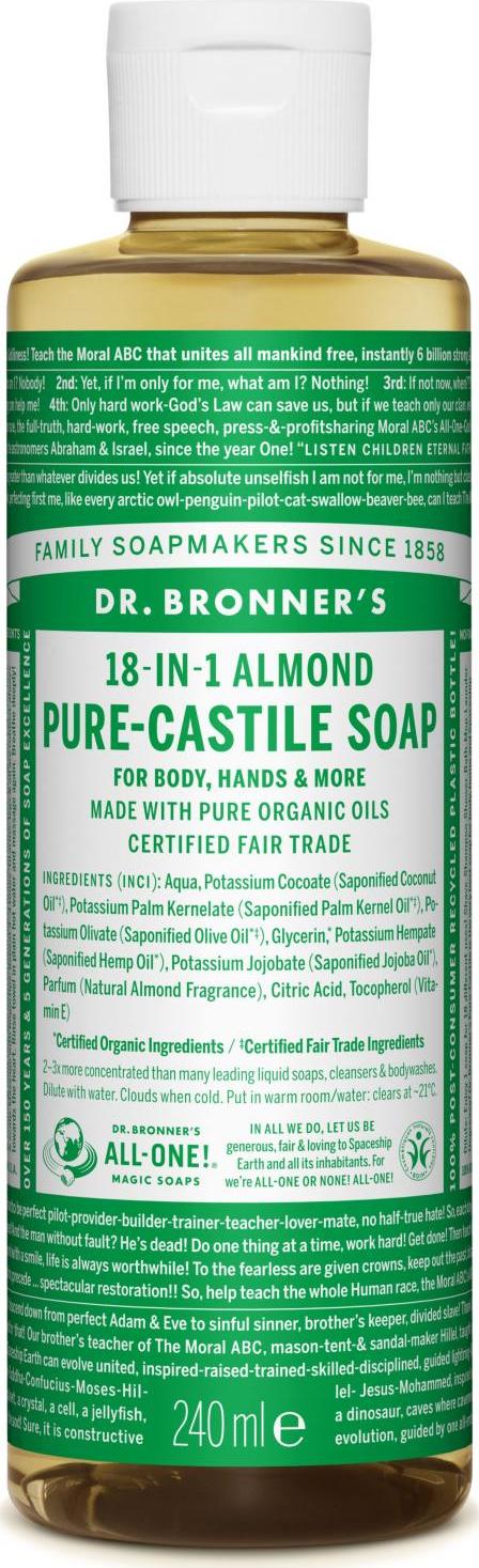 Dr. Bronner's Tekuté universální mýdlo ALL-ONE!, Almond 240 ml