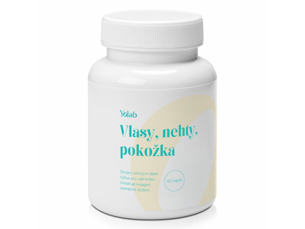 Yolab Vlasy, nehty, pokožka, 60 kapslí