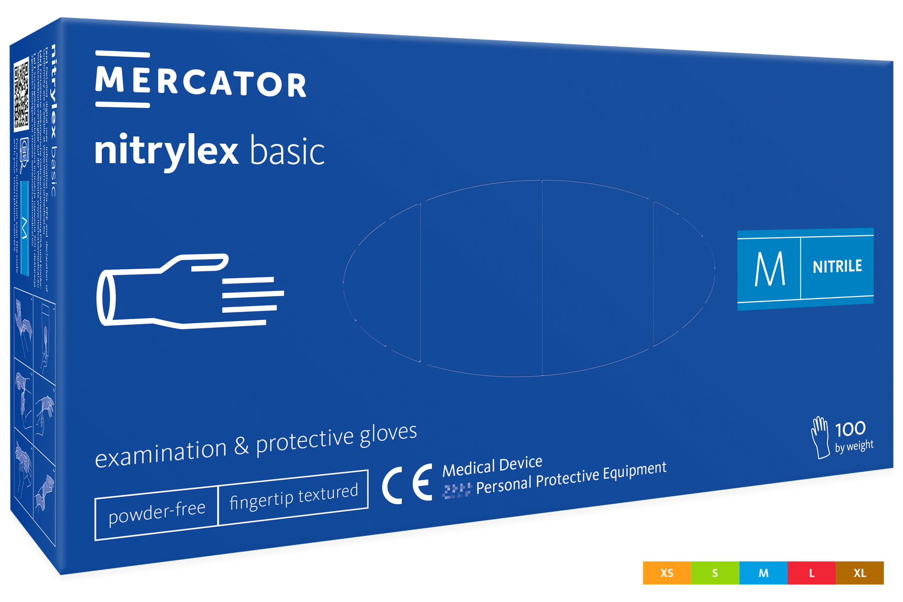 Mercator Medical Nitrilové rukavice Mercator NITRYLEX basic, nepudr., tmavě modré,100ks Velikost: M