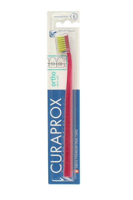 Curaprox CS 5460 ortho, Zubní kartáček Ultra soft, 1 ks Barva: Růžovo-žlutá