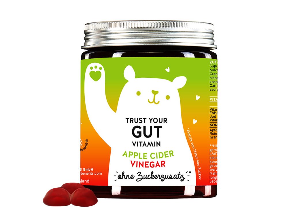 Bears with Benefits Trust your gut Vitamíny pro lepší zažívání a detox - bez cukru, 60 ks