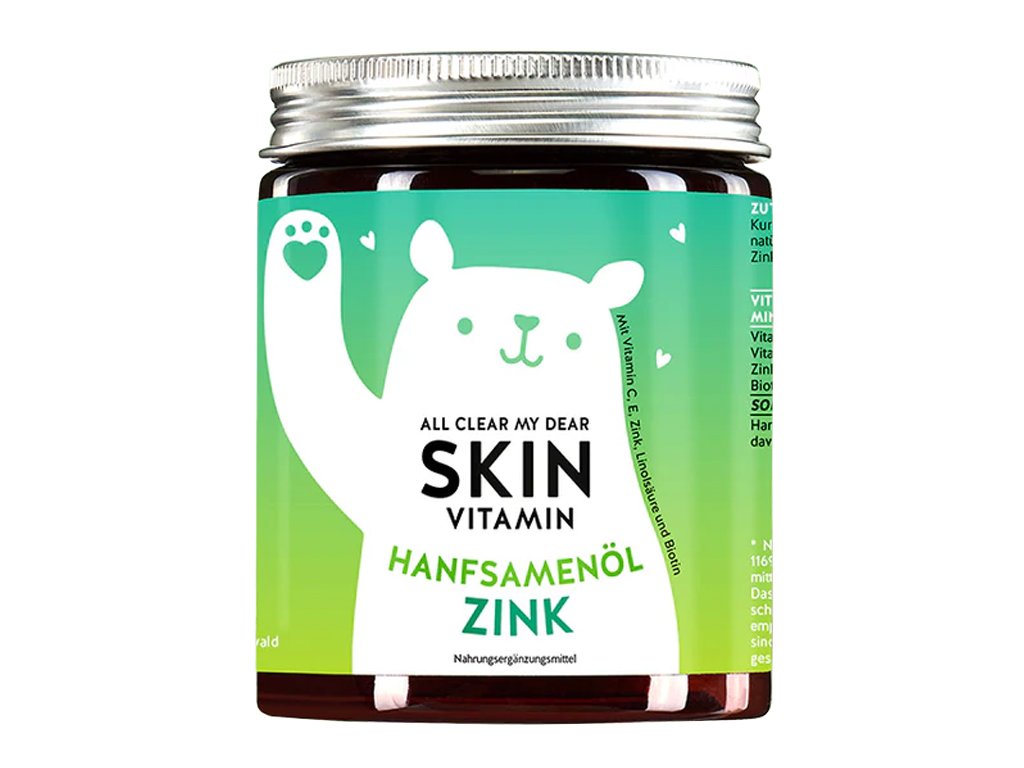 Bears with Benefits Vitamíny pro svěží a čistou pleť se zinkem, 60 ks