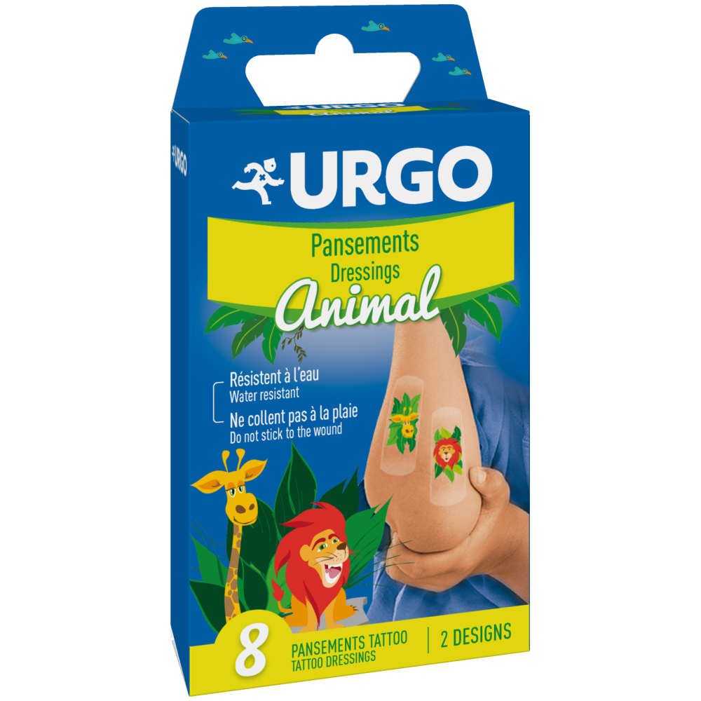 Urgo Tattoo Animal dětská náplast, 8 ks
