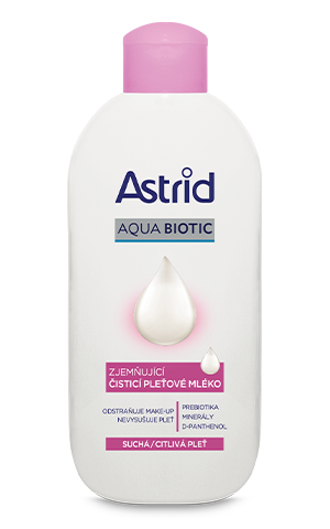 ASTRID AQUA BIOTIC čistící pleťové mléko suchá a citlivá pleť, 200 ml