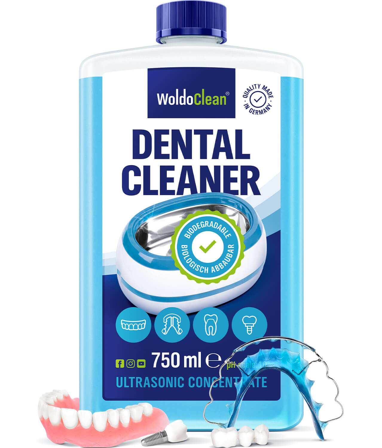 WoldoHealth® WoldoClean® Čistič zubních protéz a rovnátek, 750ml