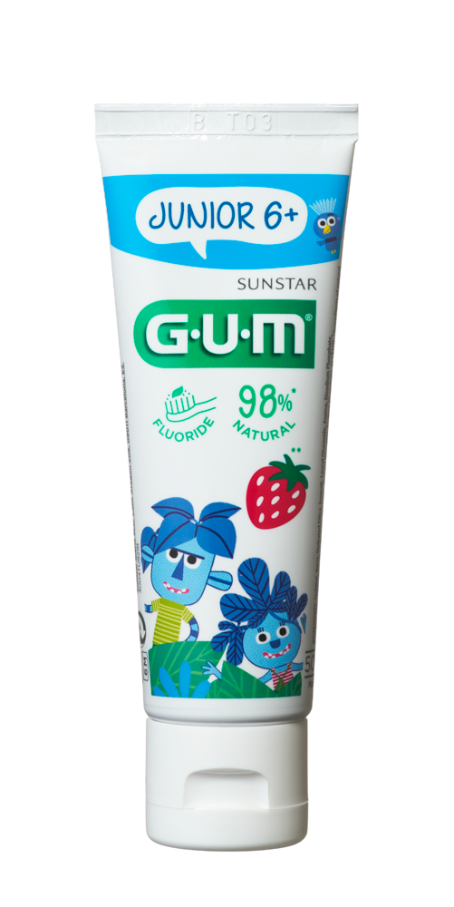 GUM Sunstar GUM Junior zubní gel pro školáky Jungle Buddies (6-12 let), 50 ml