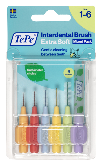 TePe Extra soft startovací sada mezizubních kartáčků, 6 velikostí