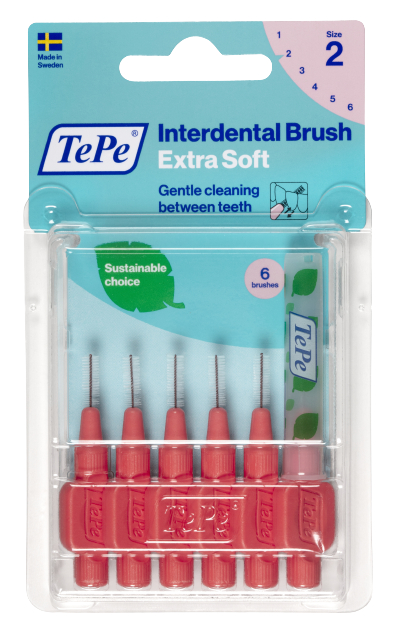 TePe Extra soft mezizubní kartáčky 0,5 mm- světle červené, 6 ks