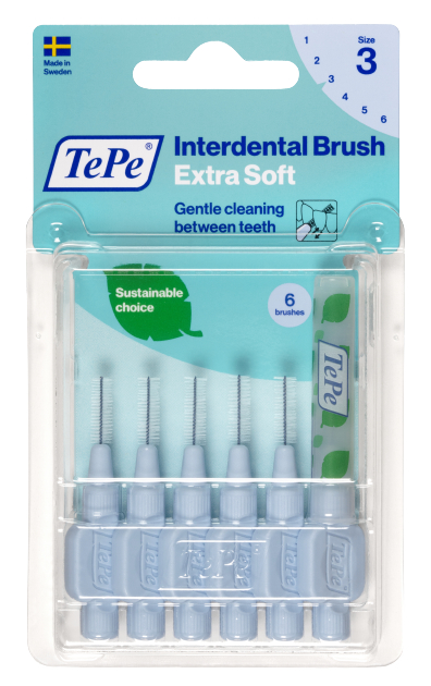 TePe Extra soft mezizubní kartáčky 0,6 mm- světle modré, 6 ks