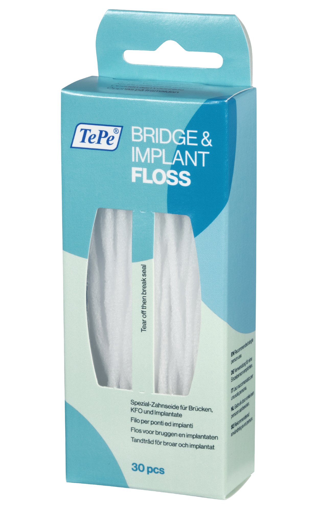 TePe Bridge & Implant Floss zubní nit, 30 ks vláken