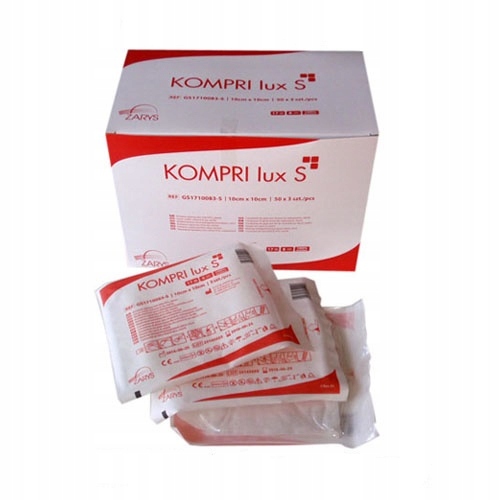 ZARYS International Group KOMPRI lux S - Komprese gázová bez RTG kontr. vlákna, sterilní, 17N, 12W, (10ks/bal) (20bal) Varianta: 5cm×5cm