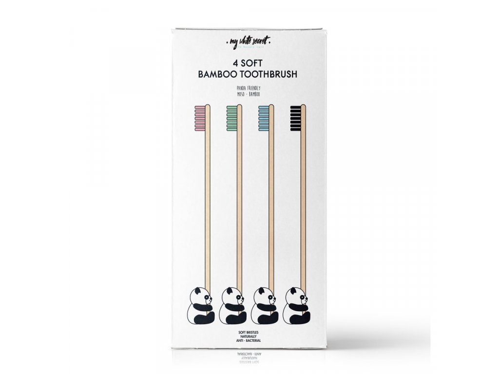 My White Secret Bambusový zubní kartáček, 4 ks