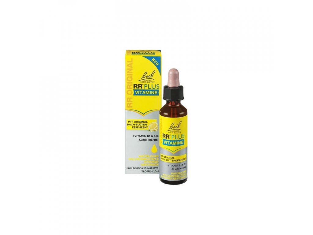 Bach RESCUE Plus kapky s vitamíny B5 a B12, 20ml