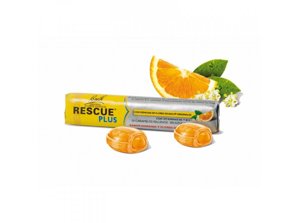 Bach RESCUE Plus bonbony vitamíny B5 a B12, 42g