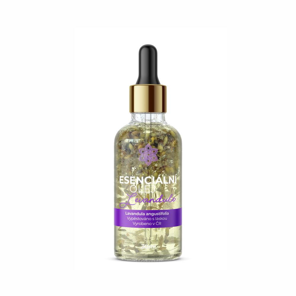 LeFleur 100% přírodní esenciální olej Levandule s okvětními lístky, 30 ml