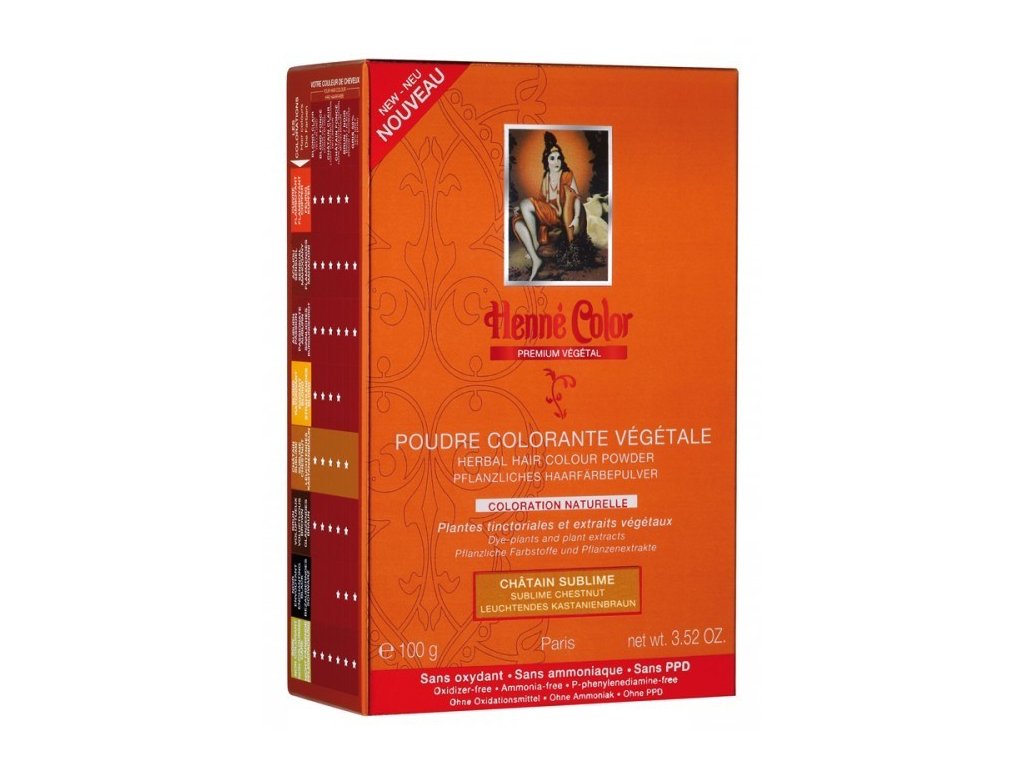 Henné Color Premium Végétal Barva na vlasy Kaštanová, 100g