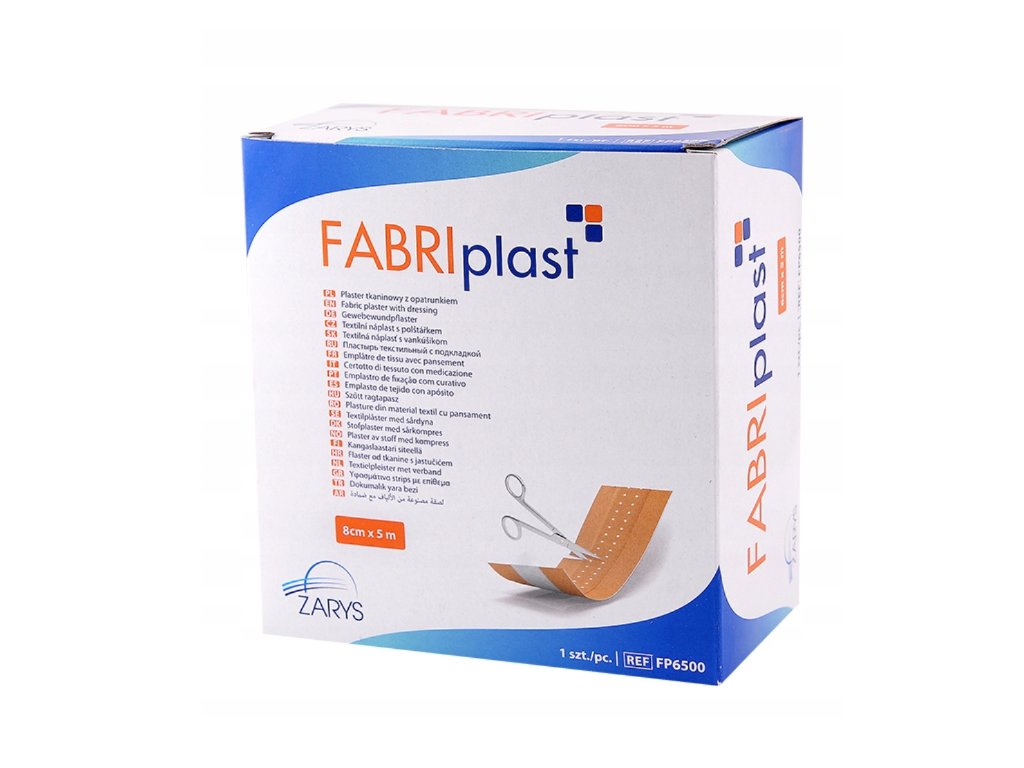ZARYS International Group FABRIplast textilní náplast s krytím, tělová barva, 8cm x 5m, nesterilní