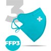 3 x Český bezpečný nano respirátor FFP3 modrý vel L
